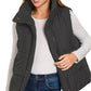 High Neck Puffer Vest Black