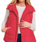 High Neck Puffer Vest Red