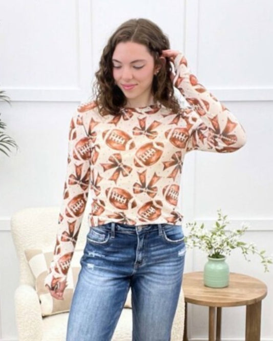 Shirley Mesh Top Football Bows