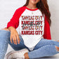 Kansas City Football Repeat Raglan 3/4 Sleeve Tee