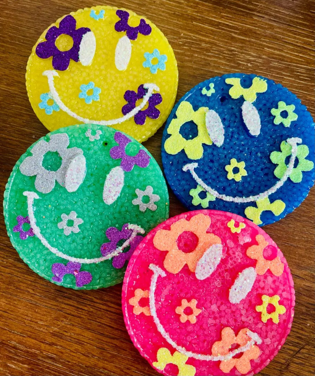 Large Floral Smiley Car Freshie