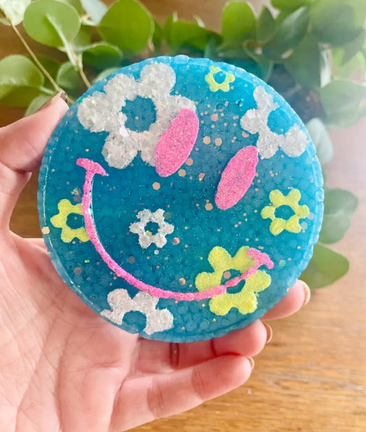 Large Floral Smiley Car Freshie