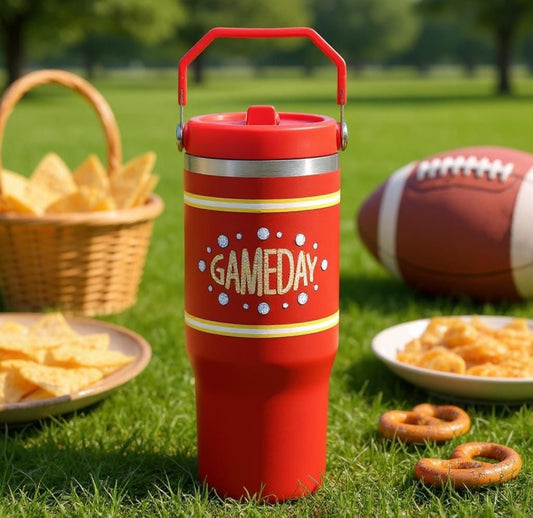 Game Day 30 oz Tumbler with Flip Straw