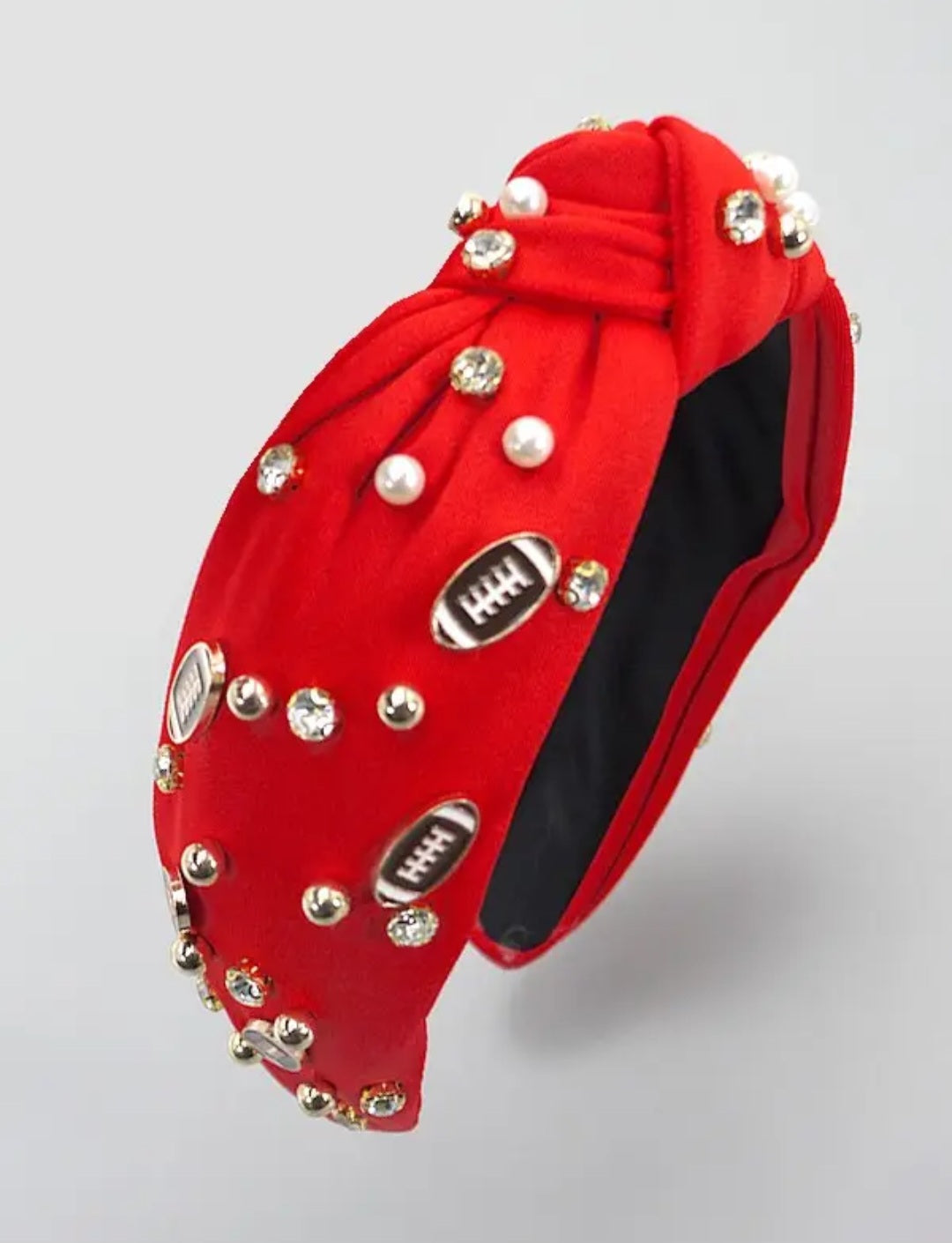 Red Bling Football Headband