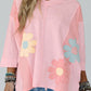 3/4 Sleeve Flower Patchwork Tunic