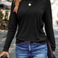 Front Seamed Long Sleeve Top Black