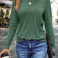 Front Seamed Long Sleeve Top Green