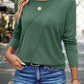 Front Seamed Long Sleeve Top Green
