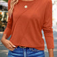 Front Seamed Long Sleeve Top Orange
