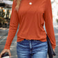Front Seamed Long Sleeve Top Orange