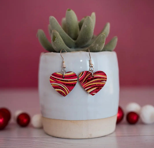 KC Petite Glitter Swirl Heart Earrings