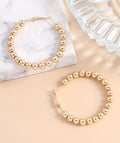 Gold Bead 2 Inch Hoops
