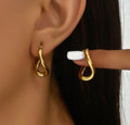 Gold Twist Hoop Earrings