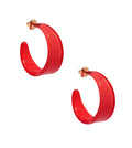 Zenzii Large Chunky Hoop Earrings-Red