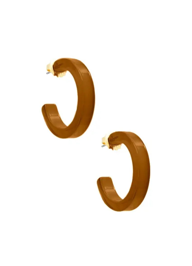 Zenzii Fun Colors Hoop Earrings-Brown