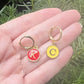 Enamel KC Huggie Earrings