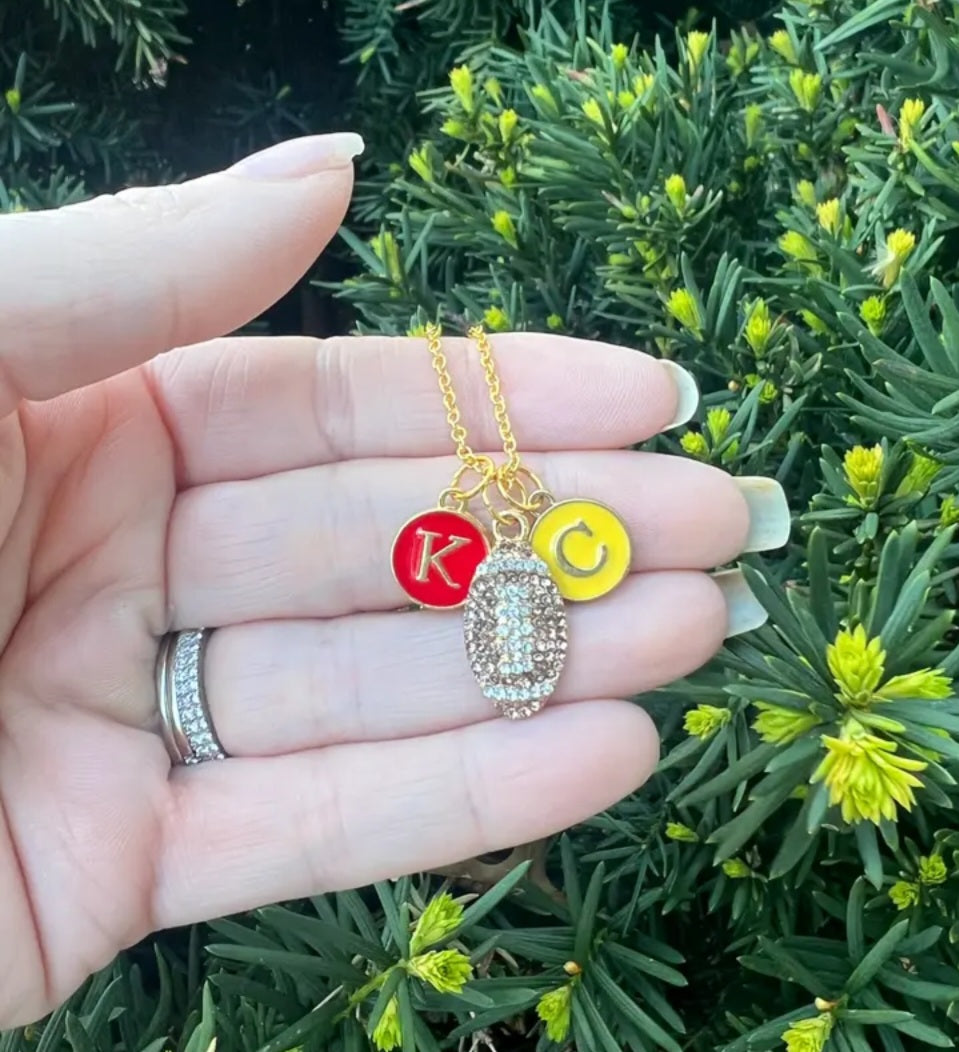 Enamel and Rhinestone KC Necklace 24 Inch