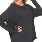 Zenana Cotton Raglan Thumbhole Top Black