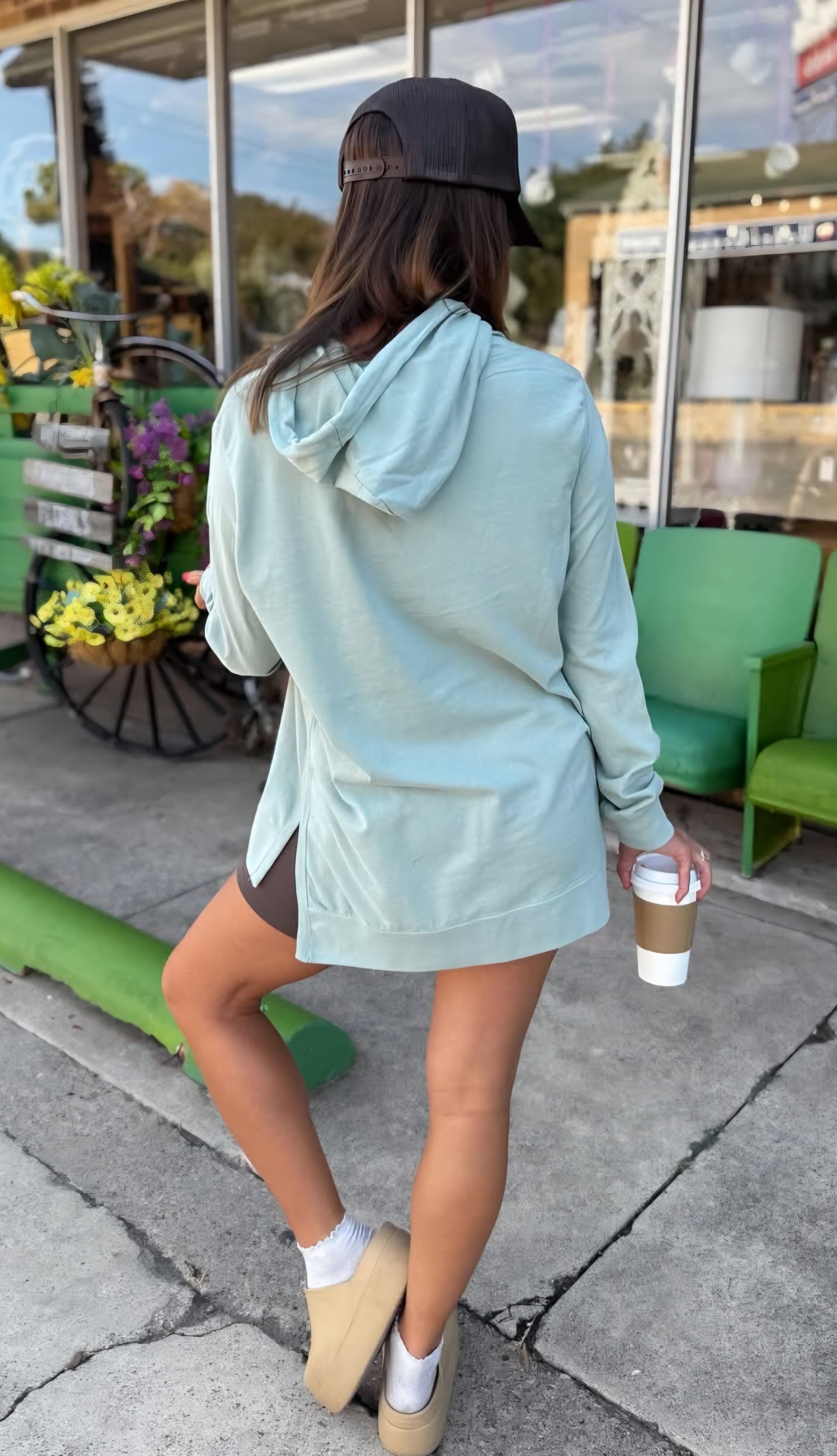 Carefree Brushed Cotton Hoodie Muted Sage