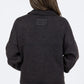 Acid Washed Fleece Button Cardigan Black