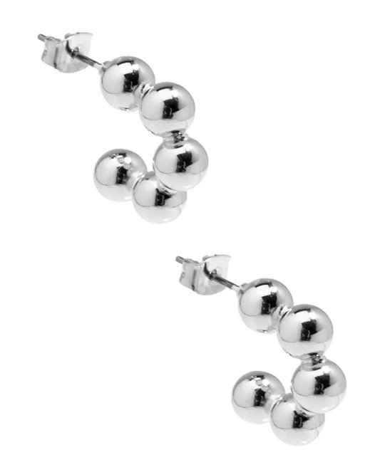 Zenzii Beaded Huggies Silver