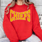 Faux Texture/Glitter Chiefs Sweatshirt Red