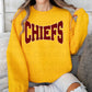Faux Texture/Glitter Chiefs Sweatshirt Gold