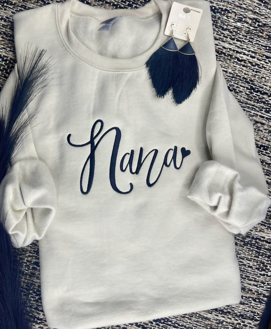 Embroidered Nana Sweatshirt Tan *PREORDER*
