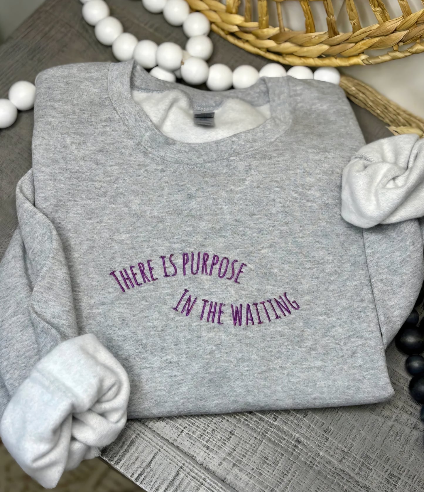 Embroidered There Is Purpose Sweatshirt Sport Grey *PREORDER*