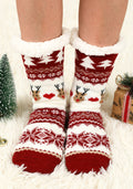 Sherpa Lined Christmas Socks Red
