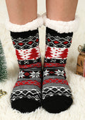 Sherpa Lined Christmas Socks Black
