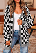 Checkered Sweater Cardigan