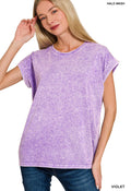 Zenana Halo Wash Spring Tee Violet