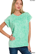 Zenana Halo Wash Spring Tee Kelly Green