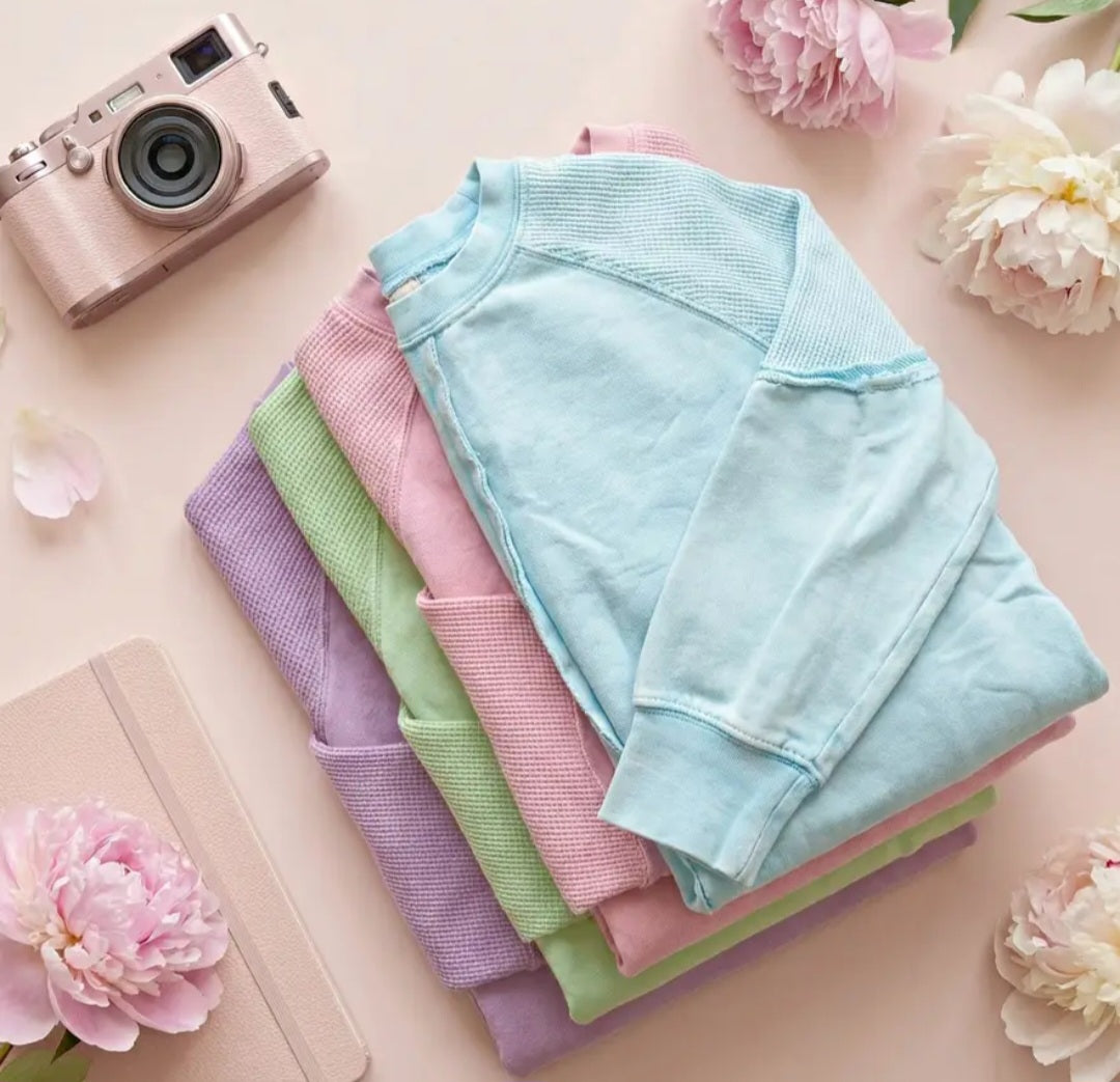 JadyK Daisy Waffle Ash Wash Top