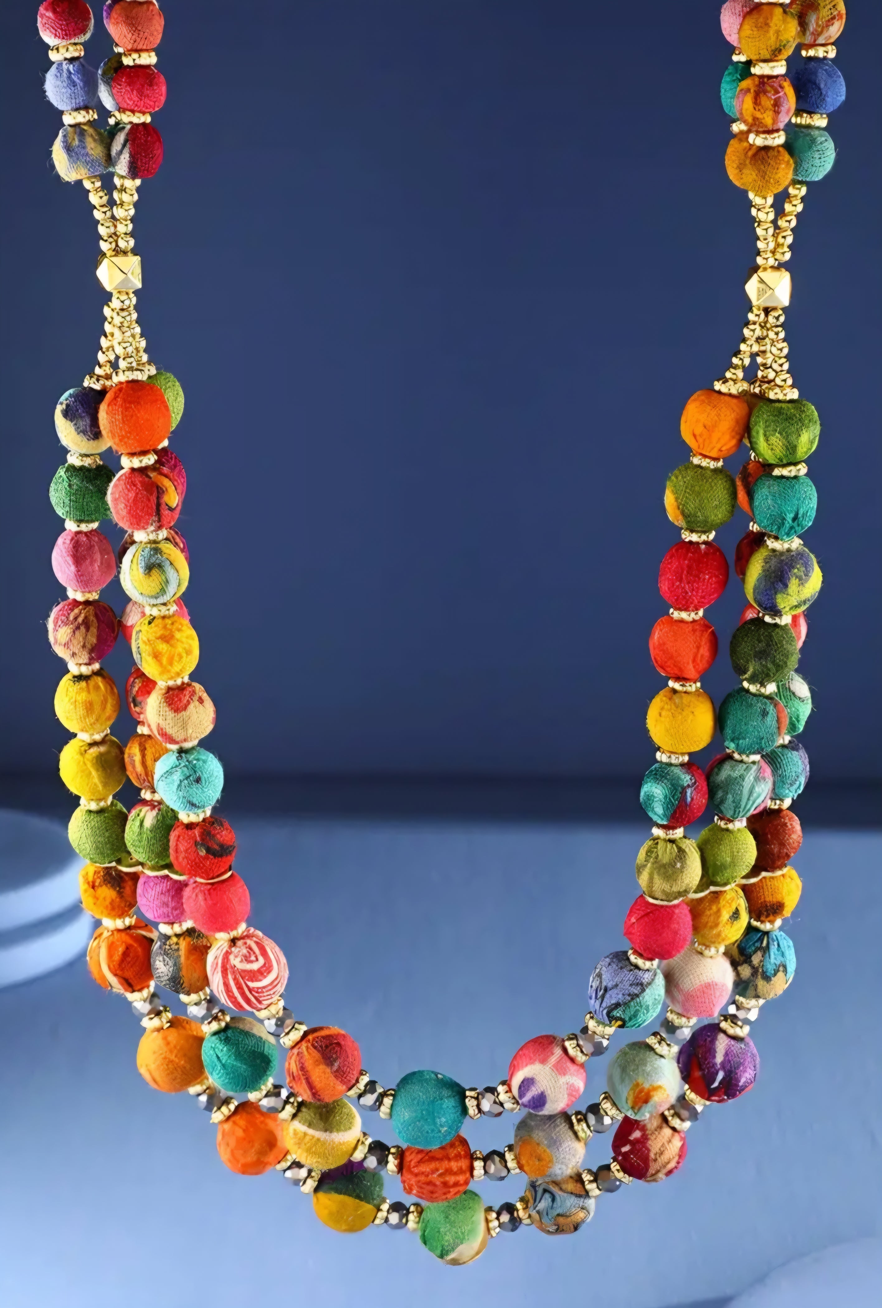 Handmade Sari Beaded Necklace #2 *PREORDER*