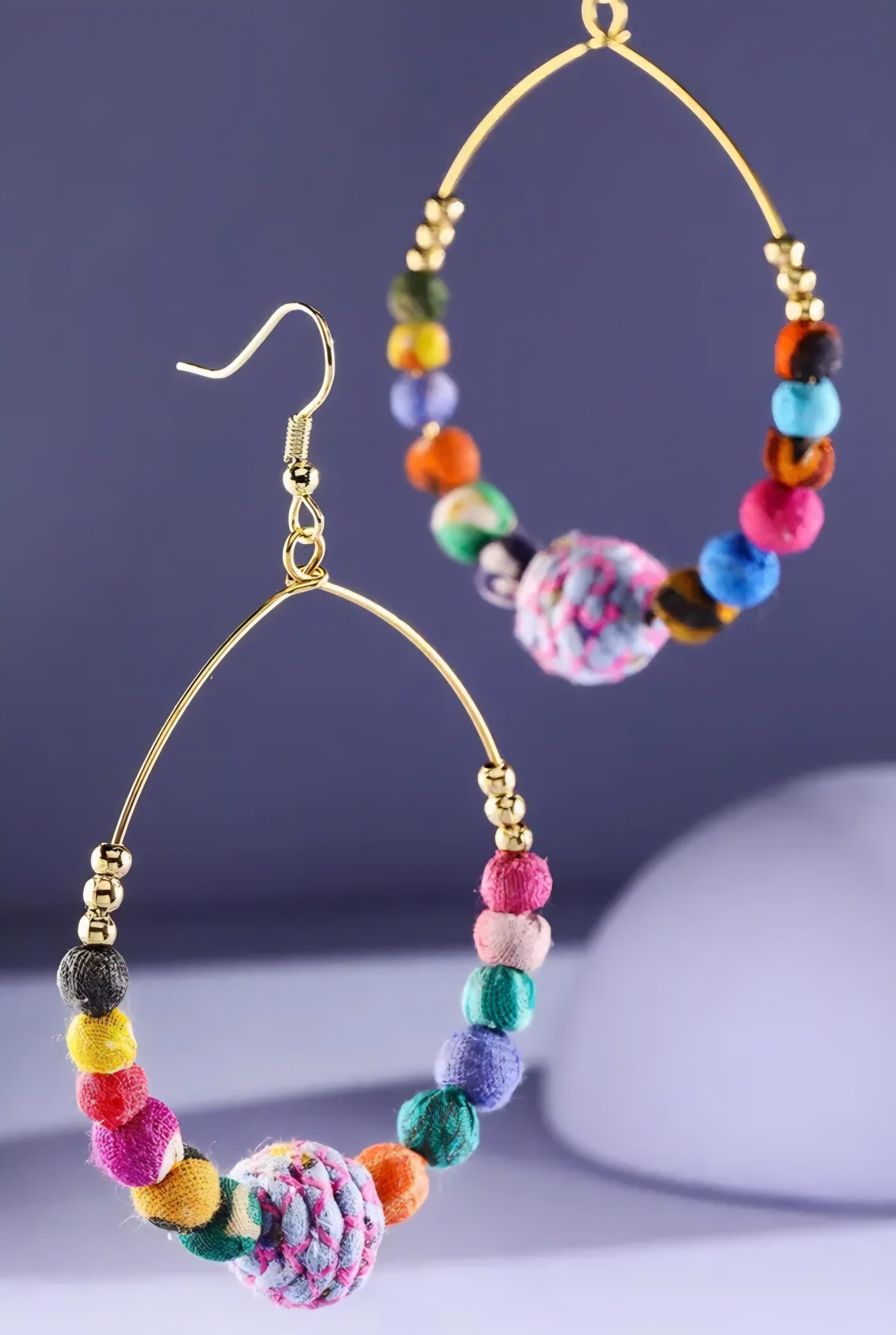 Handmade Sari Beaded Earrings #2 *PREORDER*
