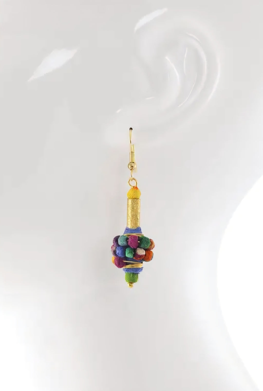Handmade Sari Beaded Earrings #6 *PREORDER*