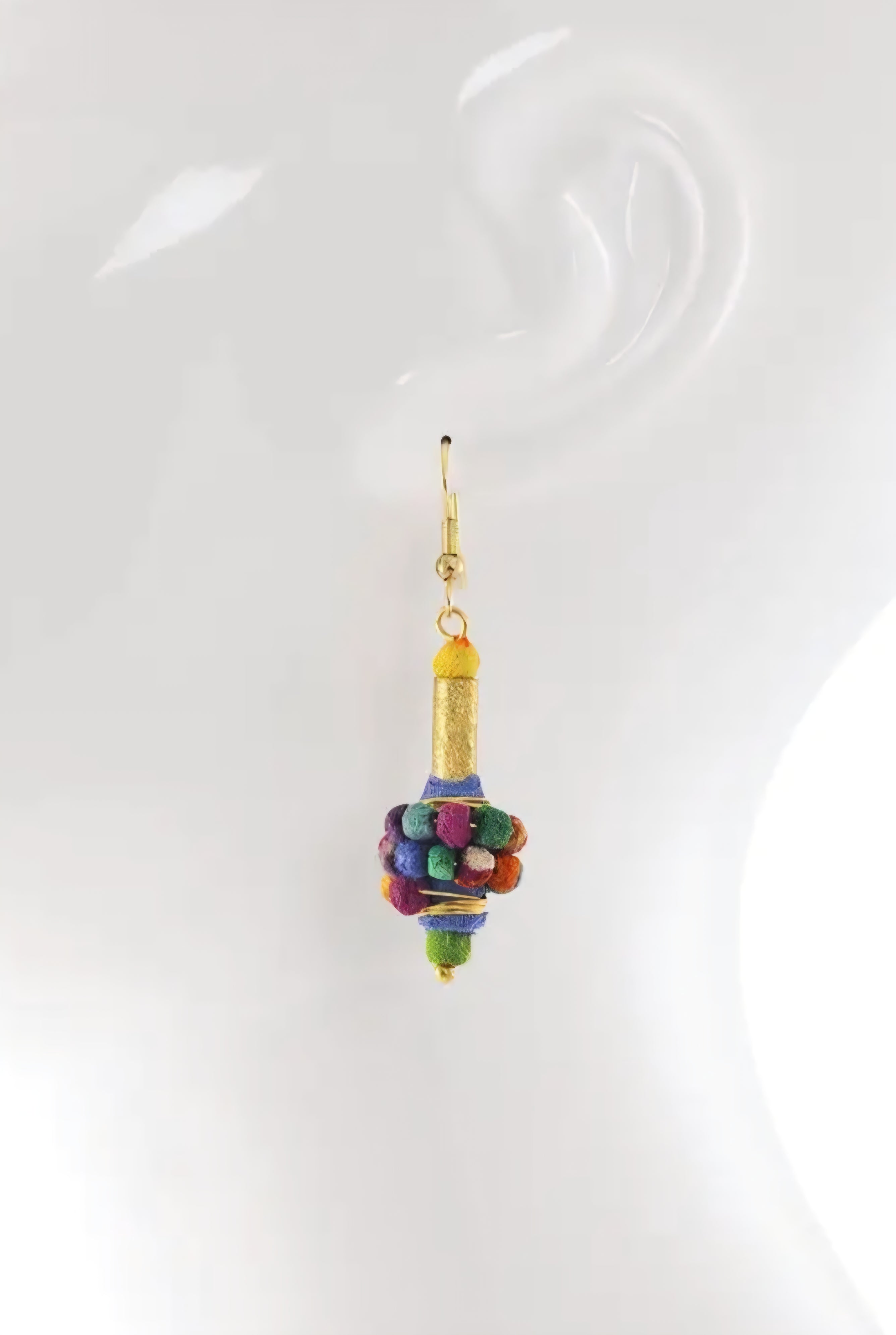 Handmade Sari Beaded Earrings #6 *PREORDER*