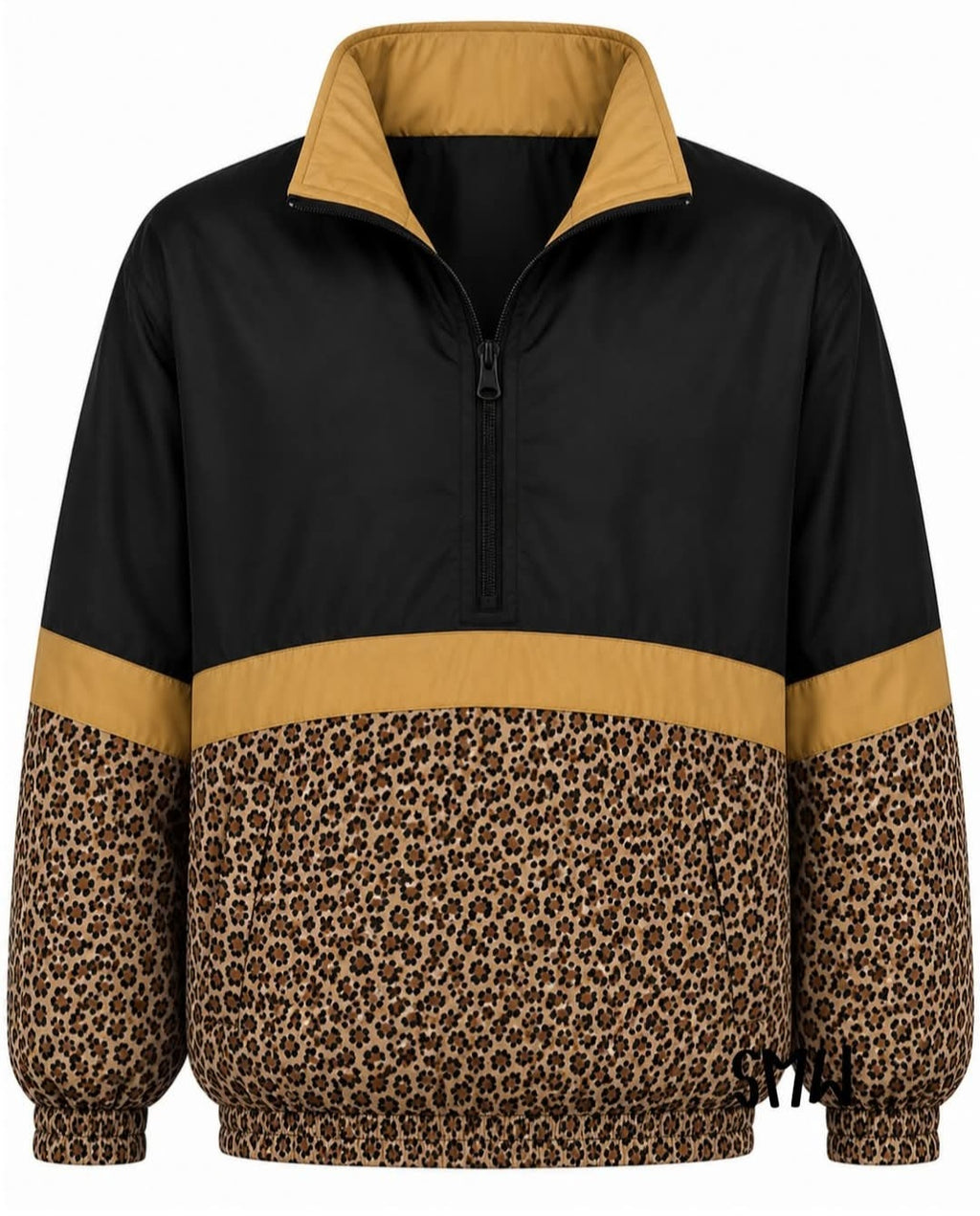 Athletic Zip Pullover Black Leopard *PREORDER*