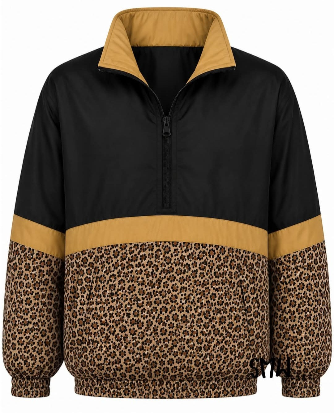 Athletic Zip Pullover Black Leopard *PREORDER*