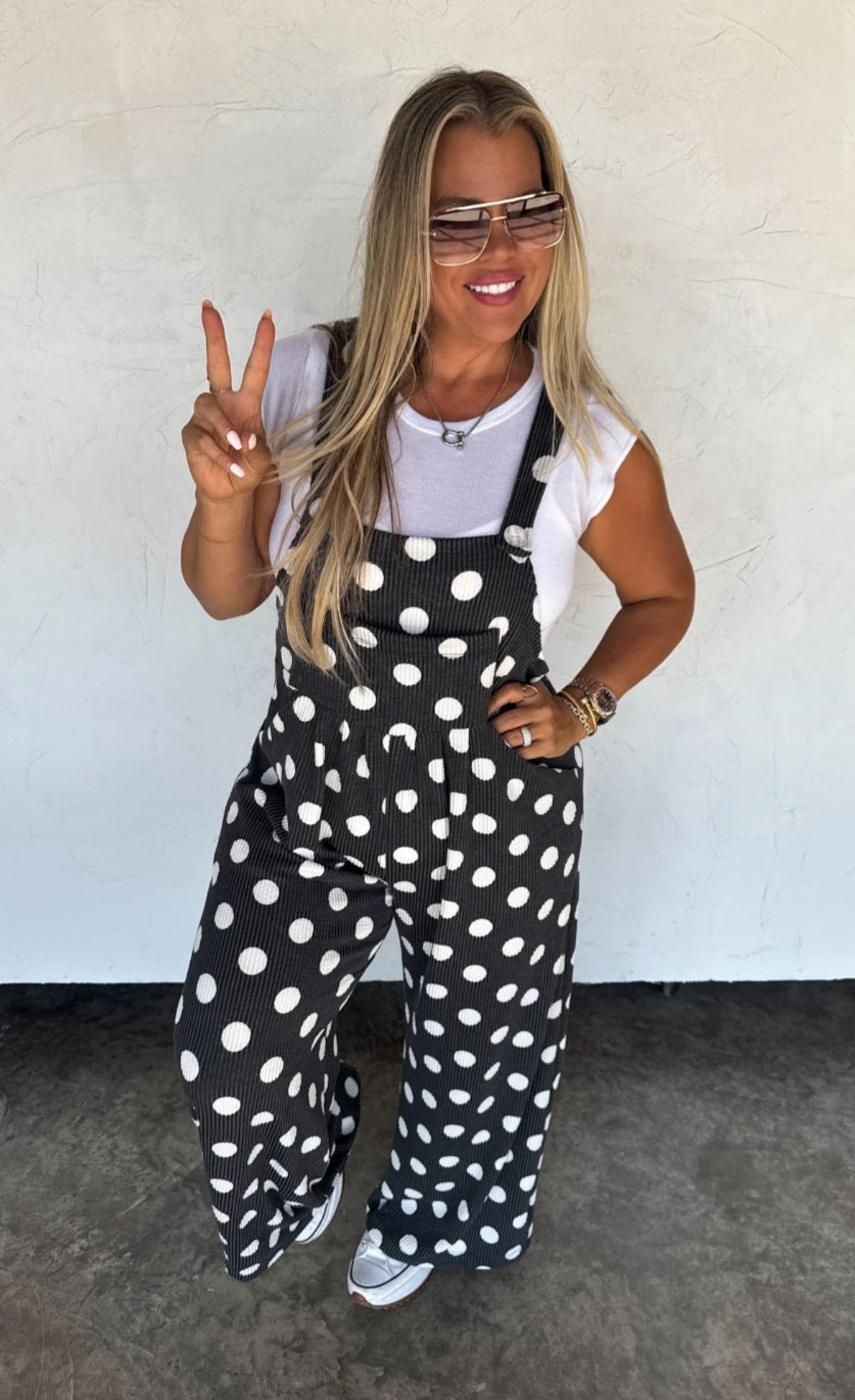 Blakeley Karli Dot Black Overalls