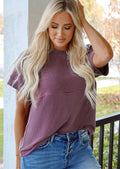 Dusty Plum Raised Ribbed Top *PREORDER*