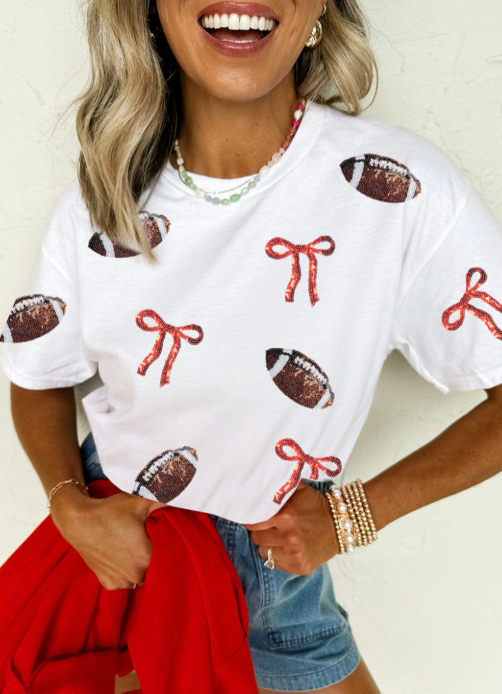 Triblend SEQUIN Football Tee S-3X *PREORDER*