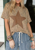 Star Studded Tee Brown Leopard *PREORDER*