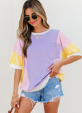 Triblend Colorblock Purple Top *PREORDER*