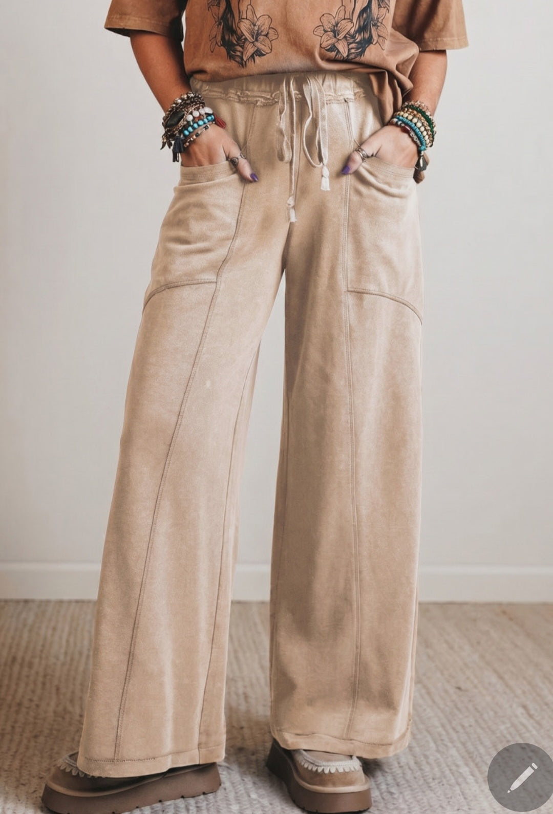 Mineral Washed Cotton Drawstring Pants *PREORDER*