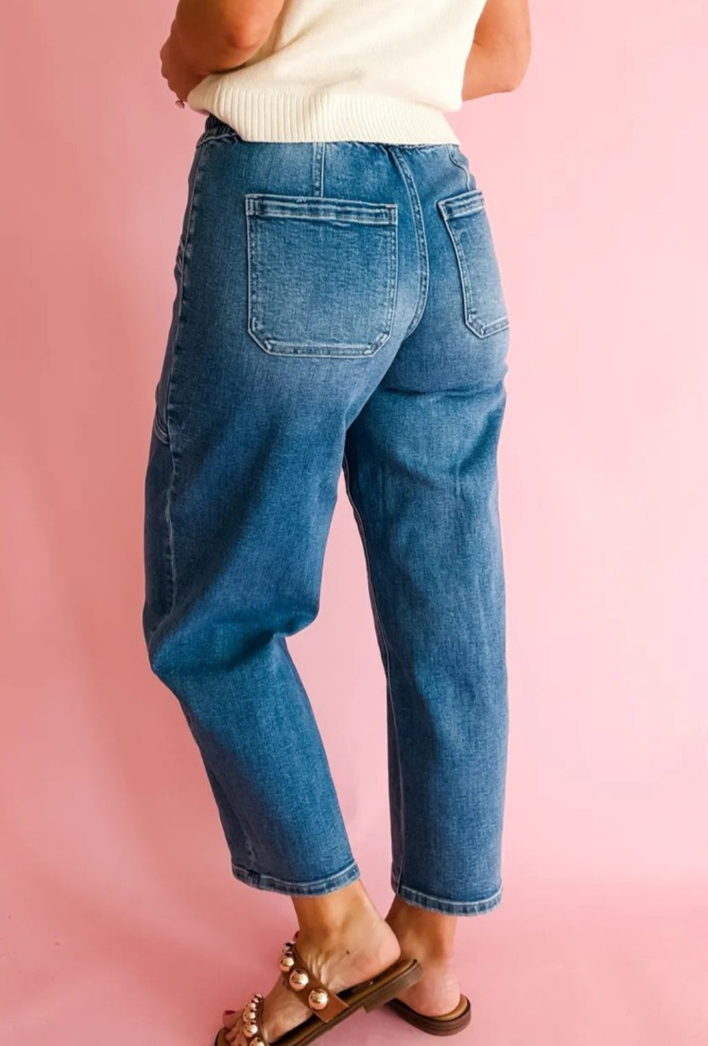 Drawstring Waist Stretch Ankle Jean *PREORDER*