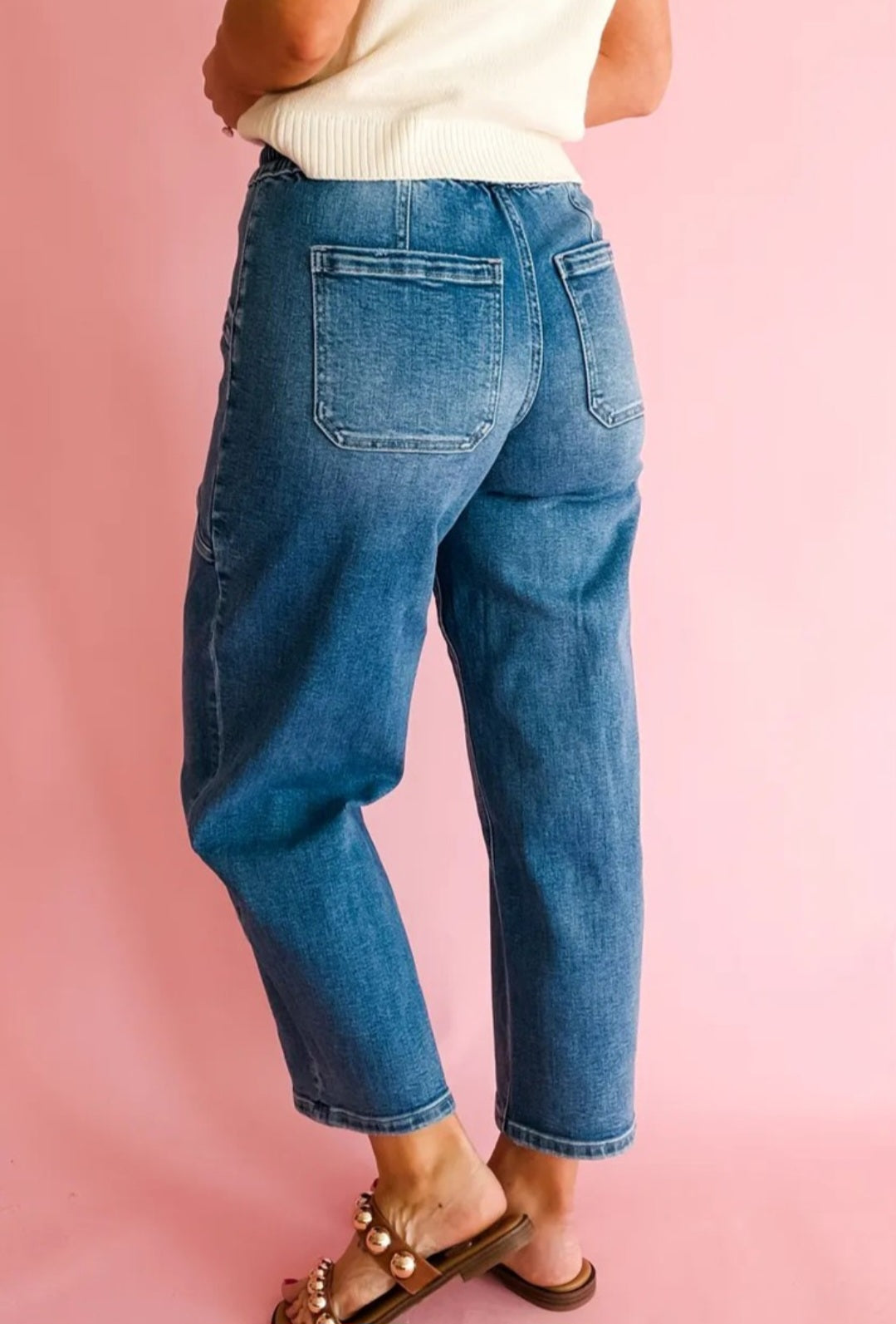 Drawstring Waist Stretch Ankle Jean *PREORDER*