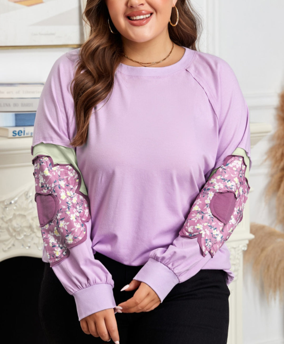 Flower Patch Plus Size Purple Pullover *PREORDER*